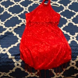 Beautiful dance in red dress